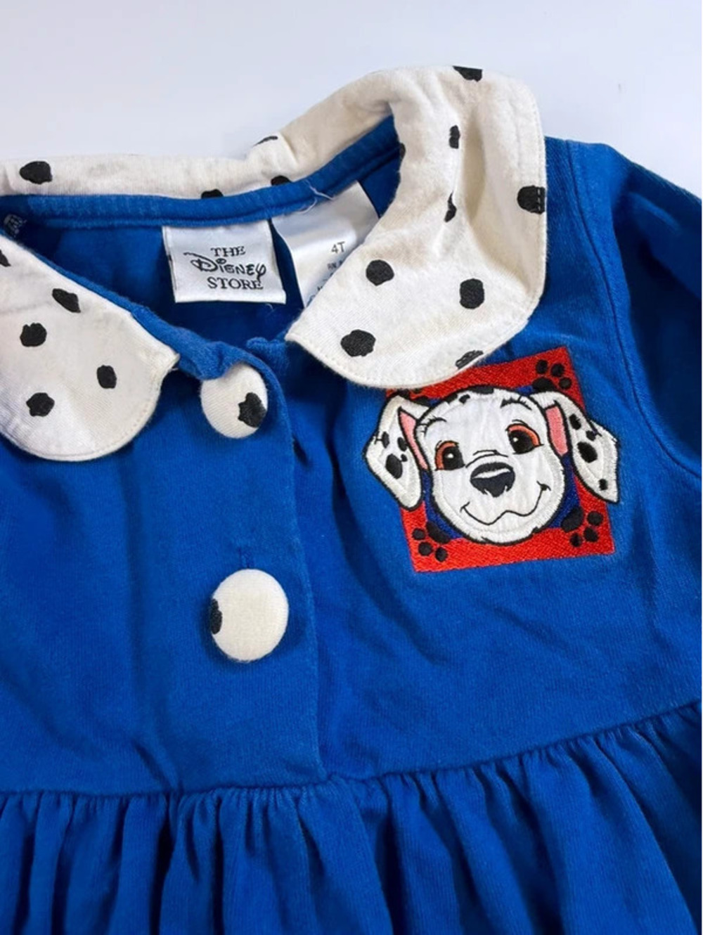 Vintage Disney Store 101 Dalmatians Blue Collar Dress Size 4T